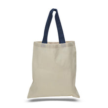 Cotton totes with colored handles