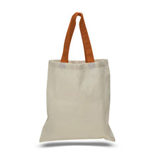 Cotton totes with colored handles