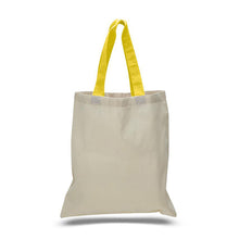 Cotton totes with colored handles