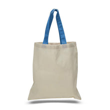 Cotton totes with colored handles