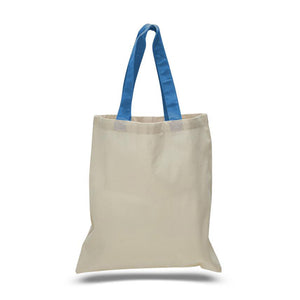 Cotton totes with colored handles