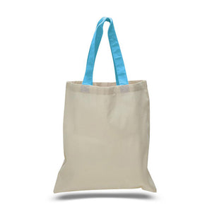 Cotton totes with colored handles
