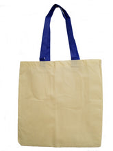 Natural Polypropylene tote with Royal Blue Handles