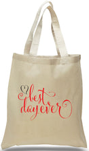 All Cotton Canvas Totes for Weddings, Travel Clubs and Organizations. Custom printing available.