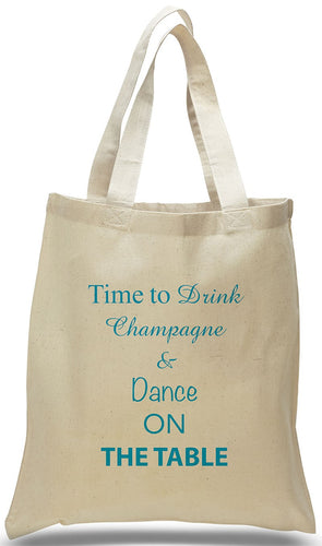 Wedding Welcome Tote on All Cotton Canvas with Popular Statement, 