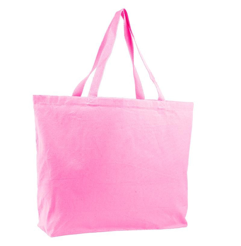 Pink cotton top tote bag