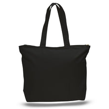 Big All Cotton Canvas Tote with Zippered Closure, an Ideal Canvas Bag and Travel Case, Available at Wholesale Prices! Just $3,89 Each.