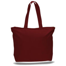 Big All Cotton Canvas Tote with Zippered Closure, an Ideal Canvas Bag and Travel Case, Available at Wholesale Prices! Just $3,89 Each.