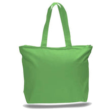 Big All Cotton Canvas Tote with Zippered Closure, an Ideal Canvas Bag and Travel Case, Available at Wholesale Prices! Just $3,89 Each.