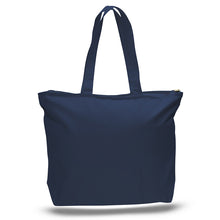 Big All Cotton Canvas Tote with Zippered Closure, an Ideal Canvas Bag and Travel Case, Available at Wholesale Prices! Just $3,89 Each.