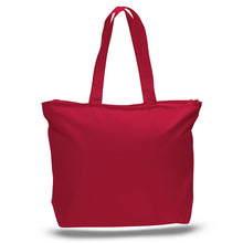 Big All Cotton Canvas Tote with Zippered Closure, an Ideal Canvas Bag and Travel Case, Available at Wholesale Prices! Just $3,89 Each.