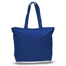 Big All Cotton Canvas Tote with Zippered Closure, an Ideal Canvas Bag and Travel Case, Available at Wholesale Prices! Just $3,89 Each.