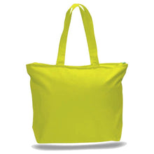 Big All Cotton Canvas Tote with Zippered Closure, an Ideal Canvas Bag and Travel Case, Available at Wholesale Prices! Just $3,89 Each.