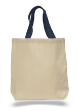 Canvas Jumbo Tote with Colored Handles