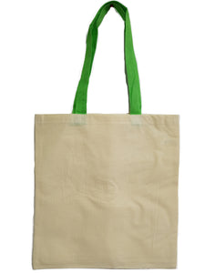 Natural Polypropylene tote with Lime Green Handles