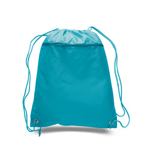 【S/E/O】DRAWSTRING NYLON BACKPACK TURQUOISE Turquoise Blue Small Backpack Book Bag Work School Travel