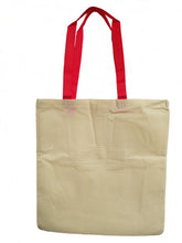 Natural Polypropylene tote with Red Handles