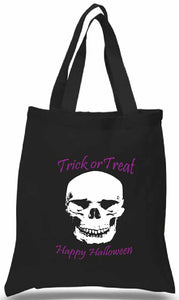 Halloween Trick or Treat Tote with Skull