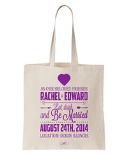 Wedding Announcement/Welcome Totes Made of 100% Cotton, Personalized with Names, Date and Location Just $3.99 Each.