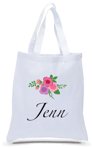 Bridal Party Flower Tote with Name