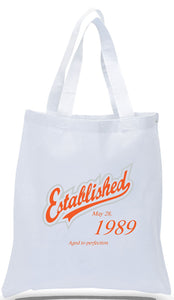 Personalized Birthday All Cotton Canvas Gift Tote, Complete with Name and Birthday, Just $3.99 Each. 