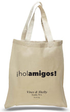 "ihol amigos!" All Cotton Travel Welcome Tote Personalized with Names, Date and Location Ideal for Weddings and Travel Clubs Just $3.99 Each.