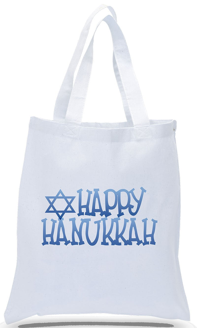 Happy Hanukkah Tote Bags Made of All Cotton White Canvas Just $3.99 Each. 