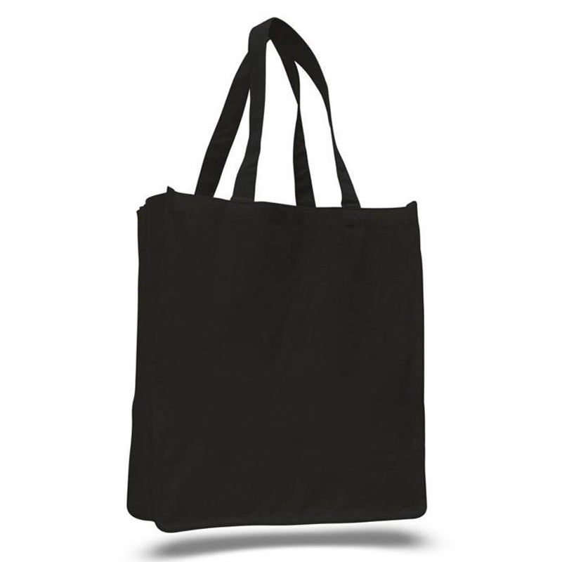 Heavy Duty 12 oz Cotton Canvas Tote Bag with Bottom Gusset Grocery Beach  Shopping Bag 17x14x4 Inches - 6 Pack …