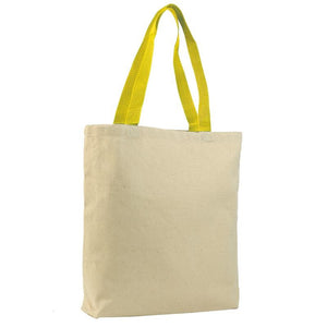 Canvas Jumbo Tote with Colored Handles