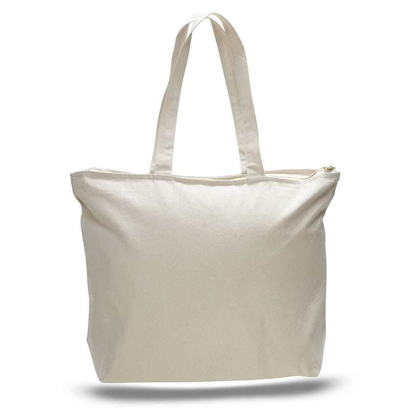 Canvas Tote Bags With A Zipper - Zip Top Canvas Tote
