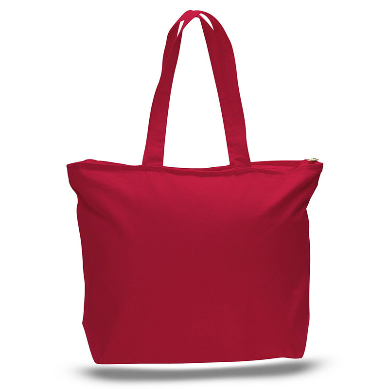 Big All Cotton Canvas Tote with Zippered Closure, an Ideal Canvas Bag and Travel Case, Available at Wholesale Prices! Just $3,89 Each. 