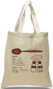 "Recipe for Love" Wedding Welcome Tote, A Popular Theme, Personalized Just $3.99 Each.