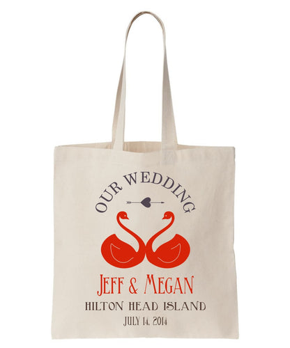 Wedding Announcement/Welcome Totes Made of 100% Cotton, Personalized with Names, Date and Location Just $3.99 Each.
