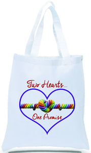 Two Hearts One Promise Wedding and Special Occasion Canvas Tote Just $3.99 Each.