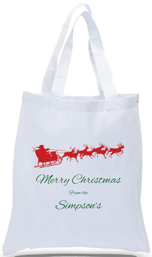 Personalized Christmas Gift Tote Bag Made of 100% Cotton Canvas Color White Just $3.99 Each.